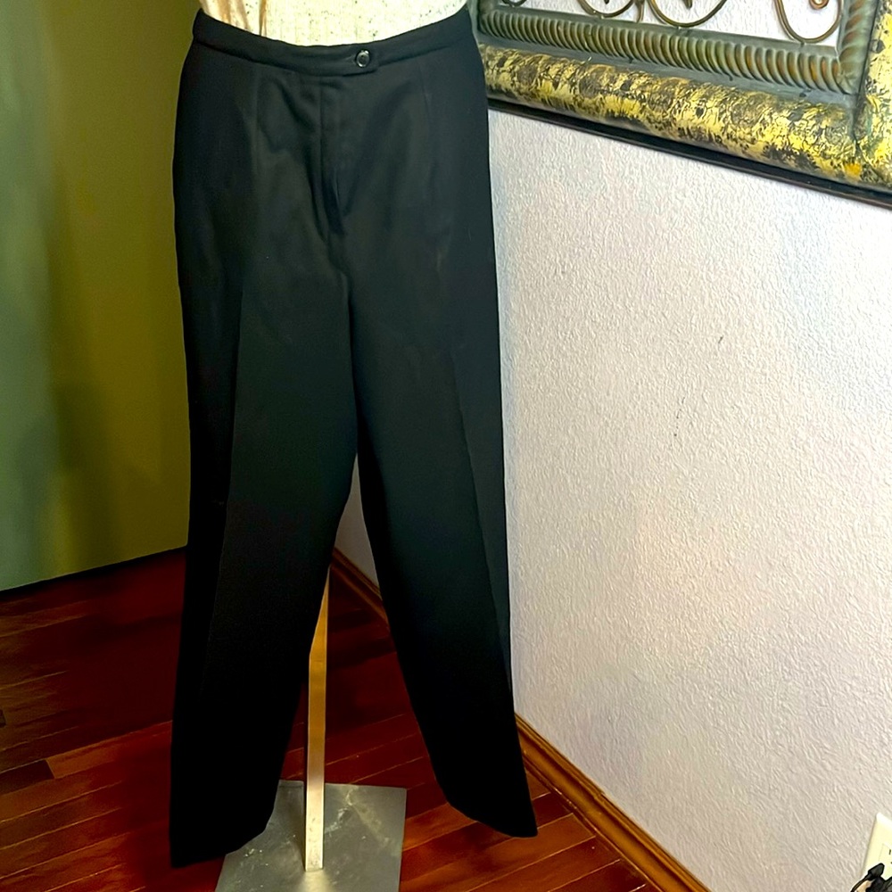 Vtg Pendleton 100%Virgin Wool Black Lined Pants S… - image 1